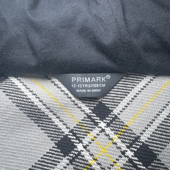 Plaid Hooded Jacket with Black and Yellow Accents Size Kids 12-13 Yrs old - Picture 3 of 5